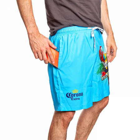 Corona Extra La Vida Mas Fina Tropical Board Shorts