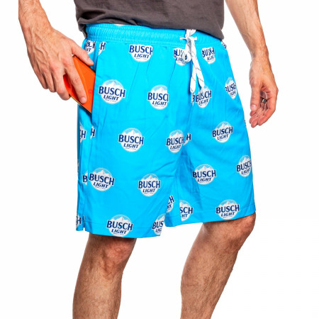 Busch Light Circle Logo Pattern Board Shorts