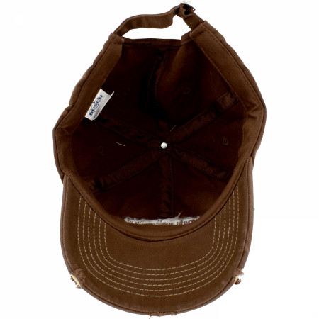 Busch Light Logo Distressed Brown Colorway Adjustable Hat