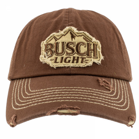 Busch Light Logo Distressed Brown Colorway Adjustable Hat