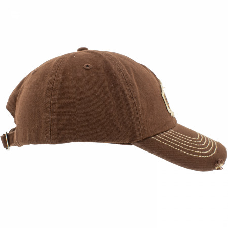 Busch Light Logo Distressed Brown Colorway Adjustable Hat