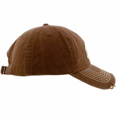 Busch Light Logo Distressed Brown Colorway Adjustable Hat
