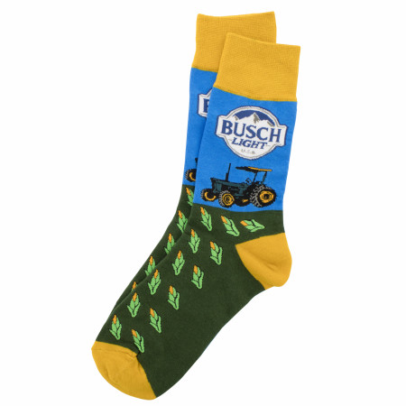 Busch Light Corn Tractor Farmers Crew Socks