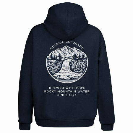 Coors Rocky Mountain Water Front and Back Print Pullover Hoodie