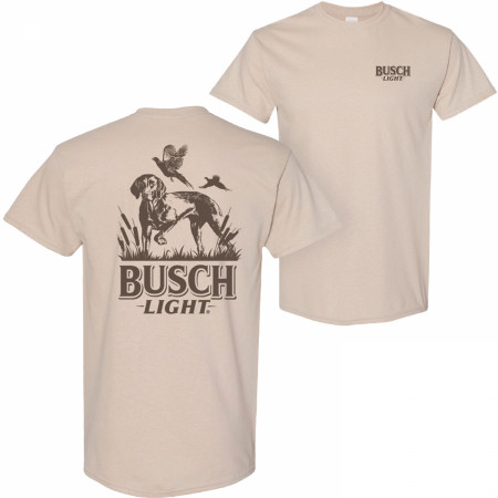 Busch Light Hunting Dog Front and Back Print T-Shirt