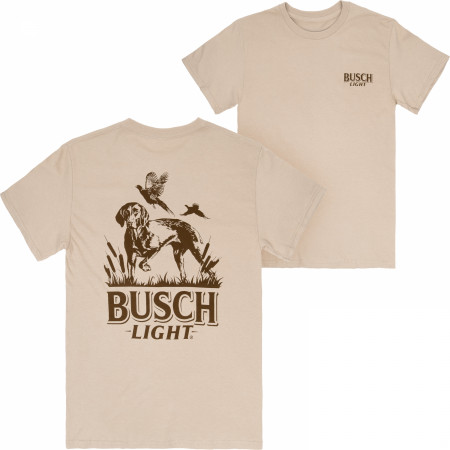 Busch Light Hunting Dog Front and Back Print T-Shirt