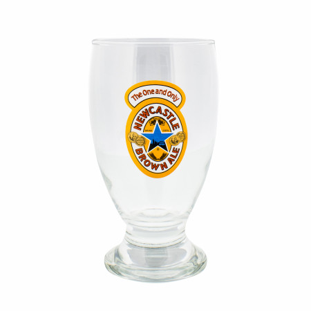 New Castle Brown Ale Logo 16oz Schooner Glass