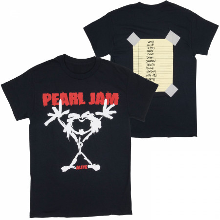 Pearl Jam Stickman Front and Back Print T-Shirt