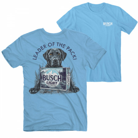 Busch Light Dog Leader of The Pack Front and Back Print T-Shirt