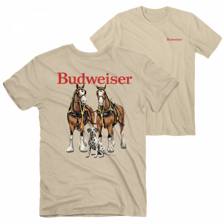 Budweiser Clydesdales Front and Back Print T-Shirt