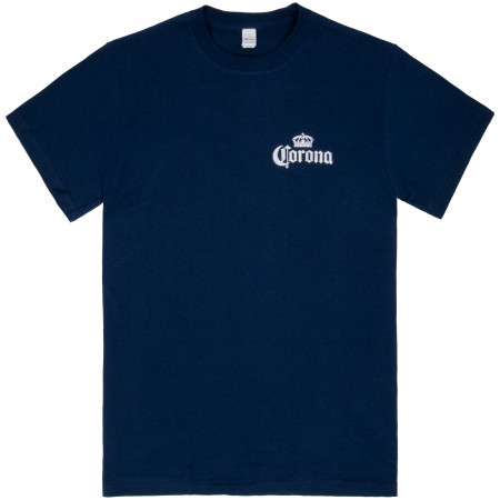 Corona Extra Vintage Palm Tree Island Front and Back Print T-Shirt