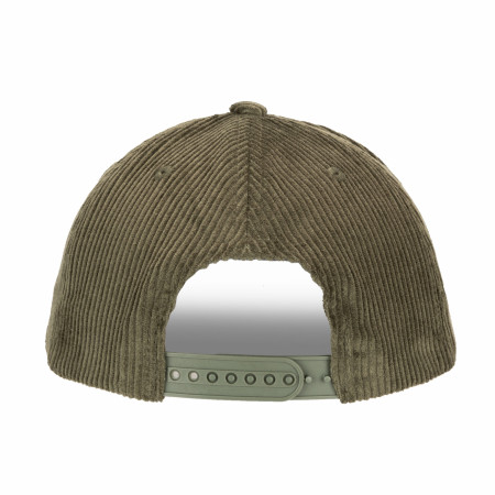 Mountain Dew Corduroy Hat with Embroidered Felt Patch & Flat Bill