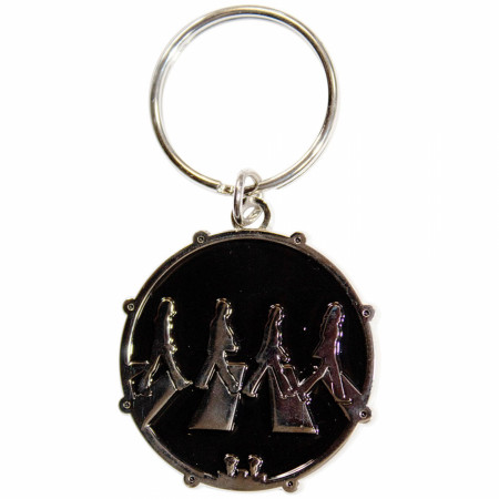 Beatles Abbey Road Crossing Chrome Metal Keychain