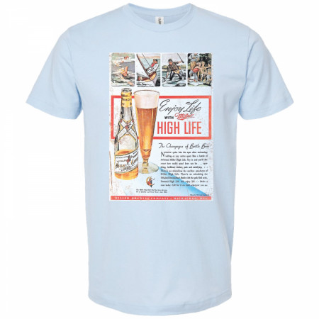 Miller High Life Enjoy Life Vintage Art Blue Colorway T-Shirt