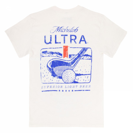 Michelob Ultra Golf Driver Beige Colorway Front and Back Print T-Shirt