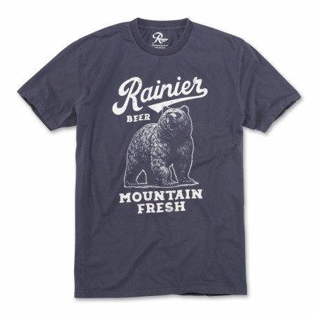 Rainier Beer Mountain Fresh Bear Navy T-Shirt