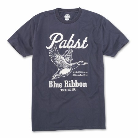 Pabst Blue Ribbon Beer Duck Navy T-Shirt