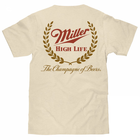 Miller High Life Front and Back Print Tan T-Shirt