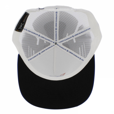 Pabst Blue Ribbon Patch Logo Blue and White Flat Bill Trucker Hat