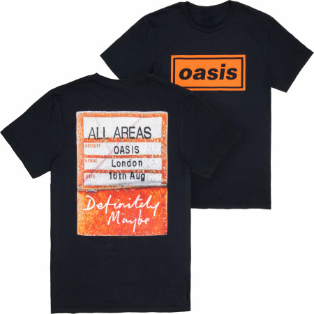 Oasis Definitely Maybe AAA Pass Front and Back T-Shirt