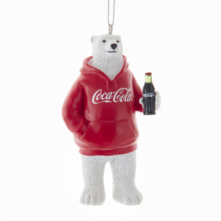 Coca-Cola Polar Bear Wearing Hoodie Holiday Ornament