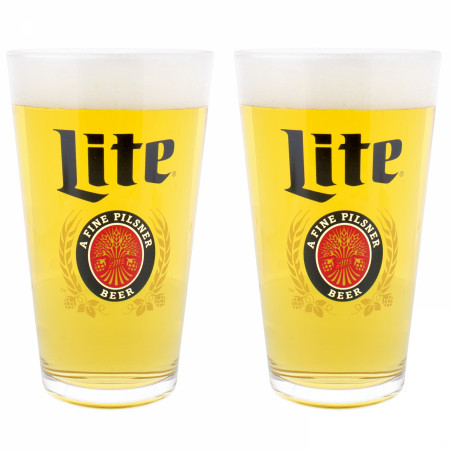 Miller Lite Classic Logo 2-Pack Pint Glass Set