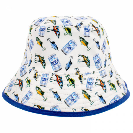 Busch Light Cans and Fishing Lures Reversible Bucket Hat