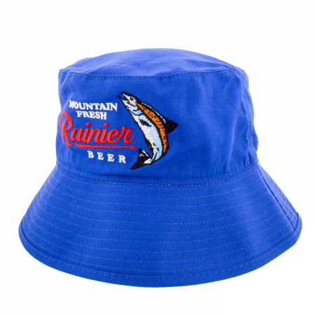 Rainier Beer Mountain Fresh Salmon Fishing Reversible Bucket Hat