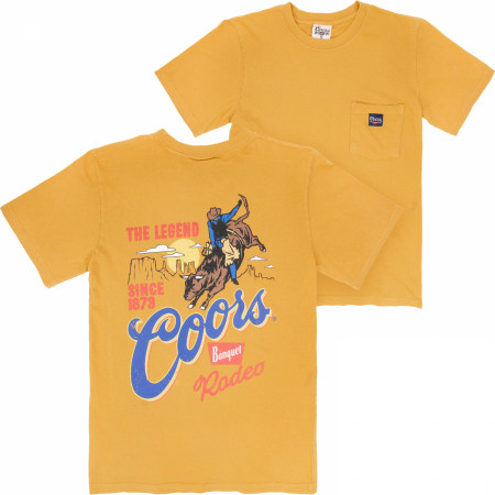 Coors Rodeo Legend Premium Super Soft Heavyweight Front Pocket and Back-Print T-Shirt