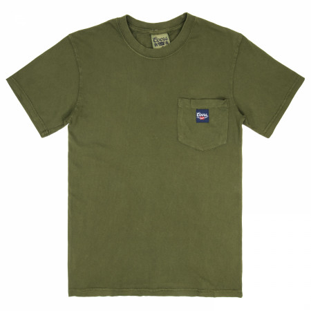 Coors Cowboy Skull Premium Super Soft Heavyweight Front Pocket Back-Print T-Shirt