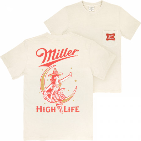 Miller High Life Premium Super Soft Heavyweight Front Pocket Back-Print T-Shirt