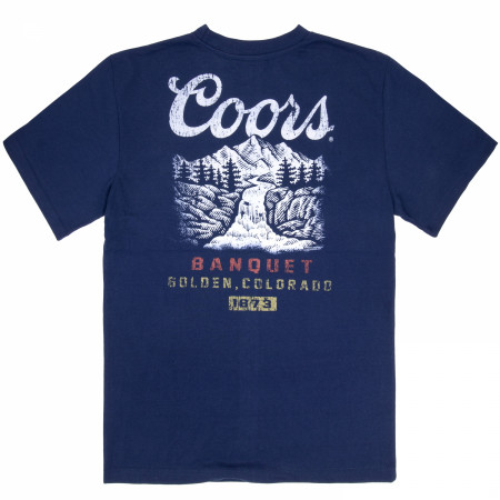 Coors Banquet Mountain Premium Super Soft Heavyweight Front and Back Print T-Shirt
