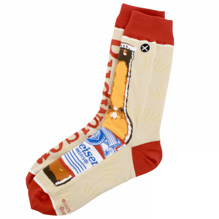 Budweiser Split Bottle and Logo Crew Socks
