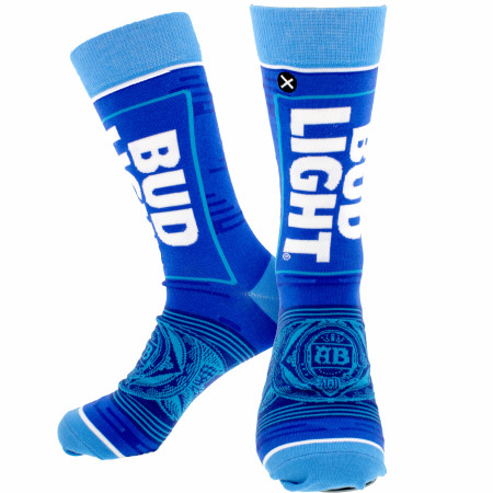 Bud Light Split Bottle and Logo Crew Socks