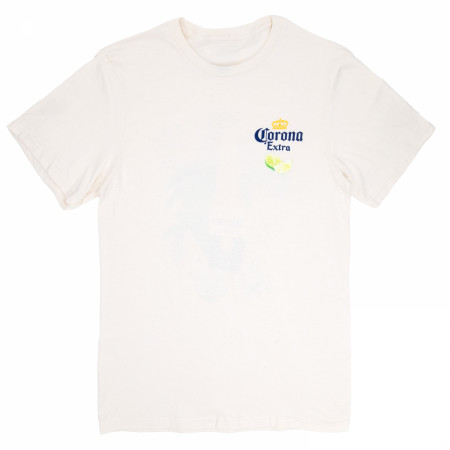Corona Extra Tropical Fireworks Front and Back Print T-Shirt