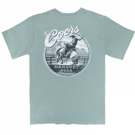 Coors Banquet Beer Colorado Rodeo Front and Back Print Pocket T-Shirt