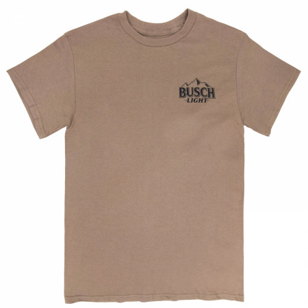 Busch Light Mountain Labrador Brown Front and Back Print T-Shirt
