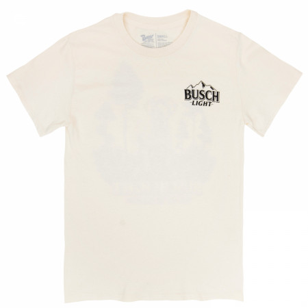 Busch Light Mountain Labrador White Front and Back Print T-Shirt