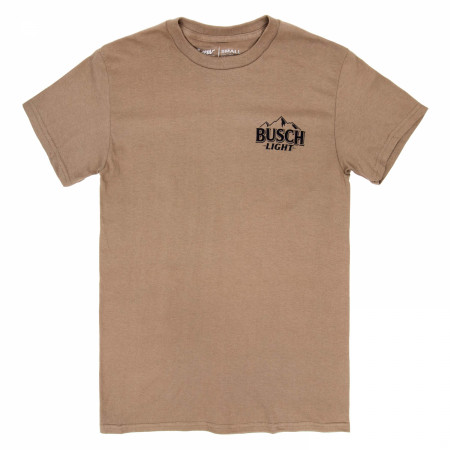 Busch Light Wildlife Bear Front and Back Print T-Shirt