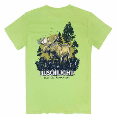 Busch Light Wildlife Moose Front and Back Print T-Shirt