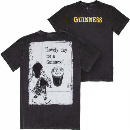Guinness Lovely Day March Front and Back Premium Mineral Wash T-Shirt