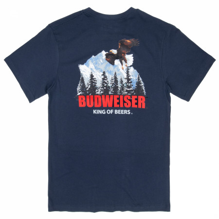 Budweiser Bald Eagle Soaring Front and Back Print T-Shirt