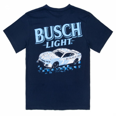 Busch Light Racing Car Front and Back Print T-Shirt