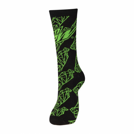 Mountain Dew Triangulated Bottles Crew Socks