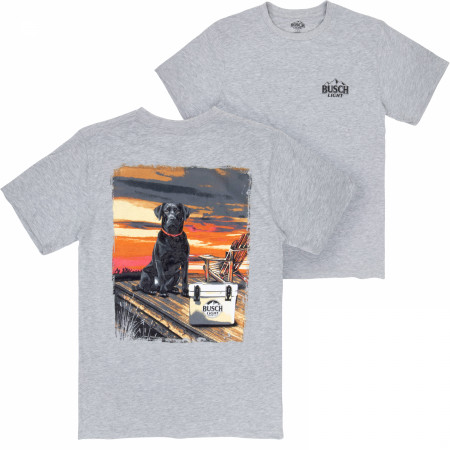 Busch Light Man's Best Friend at The Lake Front and Back Print T-Shirt