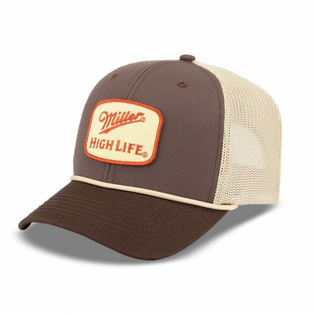 Miller High Life Logo Embroidered Patch Canvas Hat