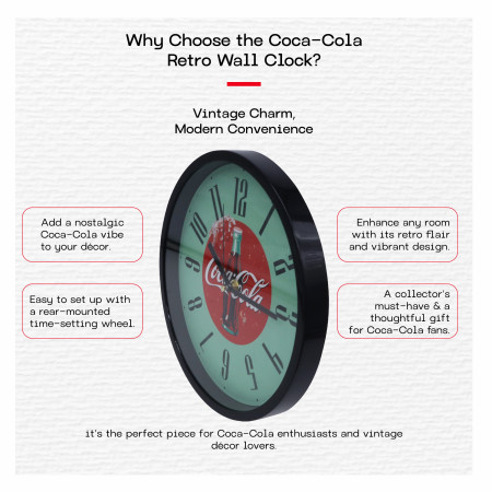 Coca-Cola Retro 1990's Analog Wall Clock
