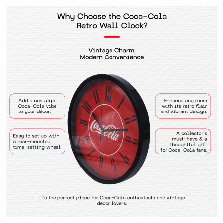 Coca-Cola Red Analog Wall Clock