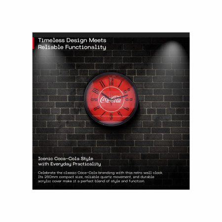 Coca-Cola Red Analog Wall Clock