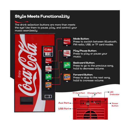 Coca-Cola Vending Machine Bluetooth Speaker